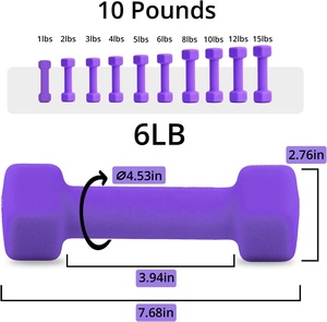 CZFIT Eco-Friendly Fitness Accessories Small Cast Iron Dipping <b>Dumbbell</b> 2 lb 3 lb 4 lb Whole Body Exercise Home - Product Image 5