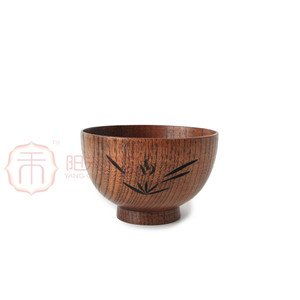 Tazón de madera de estilo japonés con forma cónica y diseño de flores para niños, tazón para arroz y sopa, origen Xianyou - Product Image 3