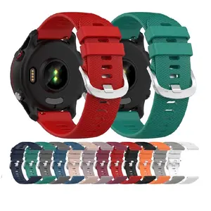 Bracelet en Silicone pour <span class=keywords><strong>Garmin</strong></span> venus <span class=keywords><strong>2</strong></span> Plus F255S, 18mm, 20mm, 22mm, en acier inoxydable, à Grain croisé 255 - Product Image 1