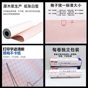 Papel de registro ECG Xinbotong Tianjin Guangda, 12 derivaciones, 210mm*30mm, papel para registro ECG, en stock. - Product Image 5