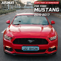 Phares de projecteur LED JUSHUN pour Mustang 15-17 avec feux de jour (DRL) et clignotants séquentiels – Amélioration des feux avant (Entrepôt US)
