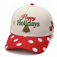 Cappellini da Baseball Ricamati con Motivo Leopardato per Natale, per Uomo e Donna, Personalizzazione Disponibile con MOQ Basso e Consegna Rapida