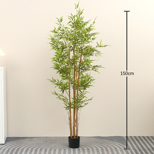 Plantes artificielles en bambou, plantes chinoises artificielles, arbre vert artificiel, plante en pot en plastique pour extérieur, fausses plantes artificielles, décoration - Product Image 4