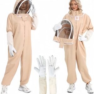 Chinabees, herramienta de <span class=keywords><strong>apicultura</strong></span> de una pieza, traje antiabeja de cuerpo completo de algodón de poliéster marrón <span class=keywords><strong>para</strong></span> apicultores, ropa de seguridad - Product Image 5