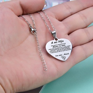 Collar de acero inoxidable con colgante de corazón de amor para mujer, colgante de amor, corazón, amor, familia, regalo familiar, gran oferta - Product Image 2