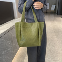 Bolso Tote de Mujer en Cuero PU con Textura Tejida, Gran Capacidad, Casual, para el Trabajo, Viajes Diarios y Compras