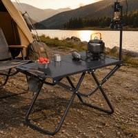 Table tactique légère, portable, pliable pour l'extérieur, avec plusieurs trous de suspension pour le camping, le pique-nique, la randonnée, le barbecue, pliable