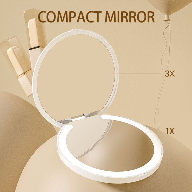 M20 Custom Rechargeable Travel Small Pocket Led Light Makeup Mirror
