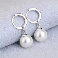 Boucles d'oreilles clips en argent sterling 925 authentique avec perles d'eau douce, plaquées rhodium, anti-allergie, tendance pour femme, cadeau idéal pour fiançailles et soirées