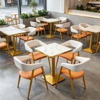 Juego de Muebles de Restaurante Modernos y Duraderos de Espuma de Alta Densidad, Sillas de Comedor, Mesa, Sillas de Restaurante, Muebles para Cafetería, Hotel, Cantina