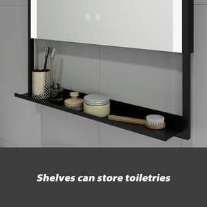 Vente en gros <span class=keywords><strong>de</strong></span> fer à repasser mural noir <span class=keywords><strong>avec</strong></span> détecteur intelligent et tactile antibuée <span class=keywords><strong>avec</strong></span> cadre en métal éclairé <span class=keywords><strong>miroir</strong></span> <span class=keywords><strong>de</strong></span> <span class=keywords><strong>salle</strong></span> <span class=keywords><strong>de</strong></span> <span class=keywords><strong>bain</strong></span> à led <span class=keywords><strong>avec</strong></span> étagère pour <span class=keywords><strong>rangement</strong></span> au mur - Product Image 6