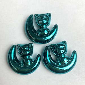 Perles électroplaquées Moon Cat pour chaîne de téléphone DIY, matériau pour boucles d'oreilles, pendentifs, accessoires de bijoux colorés - Product Image 3