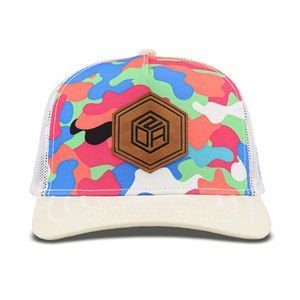 Gorras de Camionero Personalizadas de Alta Calidad con Parche de Cuero, Diseño Camuflaje, Tcap China - Product Image 2
