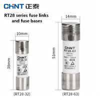 Porte-fusible cylindrique Chint RT28-32 & RT28-63 pour rail DIN RT28-32X / RT28-63X, support de base 500V