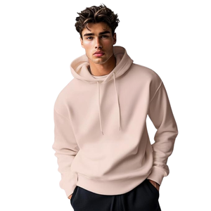 Sweat à capuche en polaire uni pour homme, doux et chaud, avec poche kangourou, impression de logo personnalisée, vente en gros - Product Image 1