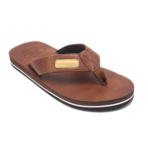 Design di <span class=keywords><strong>Ciabatte</strong></span> in <span class=keywords><strong>Pelle</strong></span> per <span class=keywords><strong>Uomo</strong></span>, Infradito Maschili in PU, Pantofole Morbide in EVA Leggera, <span class=keywords><strong>Pelle</strong></span> Sintetica alla Moda, Marrone Pakistan - Product Image 2