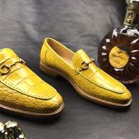 Neuheiten Alligator Men Loafer Schuhe Krokodil leder Big Size 47 Freizeit schuhe für Männer Gelbe Business-Schuhe Herren