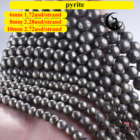 Zhe Ying 6mm 8mm 10mm Runde Naturstein Pyrit Perlen Armband Heil kristall Lose goldene Pyrit Perlen