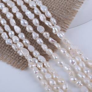 Perle baroque à trou droit 5-6mm, naturelle d'eau douce, blanc clair double face, promotion, matériel pour collier et bracelet DIY, de Zhuji - Product Image 4