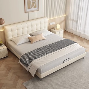 <span class=keywords><strong>Lit</strong></span> en bois moderne <span class=keywords><strong>et</strong></span> minimaliste italien en cuir véritable tufté en acier inoxydable King/Queen Size personnalisable <span class=keywords><strong>rouge</strong></span> <span class=keywords><strong>noir</strong></span> doux - Product Image 3