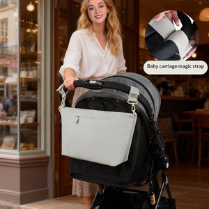Bolsa <span class=keywords><strong>de</strong></span> <span class=keywords><strong>Pañales</strong></span> para Bebé, Moderna, <span class=keywords><strong>de</strong></span> Cuero PU, con Cierre <span class=keywords><strong>de</strong></span> Cremallera, Portátil, para Colgar en el Cochecito, Práctica para Llevar - Product Image 2