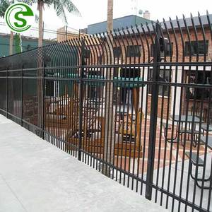 Valla de hierro forjado galvanizada y con recubrimiento en polvo de seguridad resistente, valla de acero superior con lanza - Product Image 4