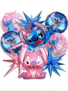 10 Uds dibujos animados <span class=keywords><strong>Lilo</strong></span> & <span class=keywords><strong>Stitch</strong></span>-<span class=keywords><strong>Stitch</strong></span> tema globo de película de aluminio decoración de fiesta de <span class=keywords><strong>cumpleaños</strong></span> juego de globos de película de aluminio - Product Image 6