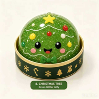 Nouvelle Série Noël Paillettes 8,5 cm Anti-Stress TPR Squishy Mignon Dumpling Enfants Joli Cube Sensoriel Jouet à Presser en Forme de Boulette de Vapeur