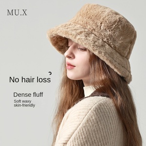 Phụ Nữ Của Mùa Thu Mùa Đông Xô <span class=keywords><strong>Hat</strong></span> Ngọt Ngào Dễ Thương Sang Trọng Phong Cách Hàn Quốc Ngư Dân Cap Thiết Kế Mới Ấm Áp Giản Dị Faux Lông Mùa Đông Mũ Cho - Product Image 2