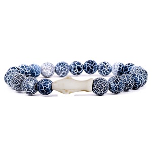 Bracelet diffuseur d'huile essentielle de lave en pierre naturelle extensible de 8mm fait à la main Bracelet de sauvetage de requin femmes hommes enfants bijoux de plage - Product Image 3
