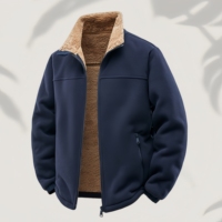 Veste d'hiver personnalisée pour homme, veste écologique, veste décontractée et tendance, fermeture éclair sur le col, logo sur le devant