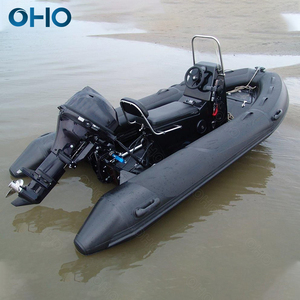 Boat With OHO Newly Inflatable Rib Fishing Rubber Rescue Boat Black PVC Hypalon With Motor Inflatable RIB Boat For 2 3 4 People