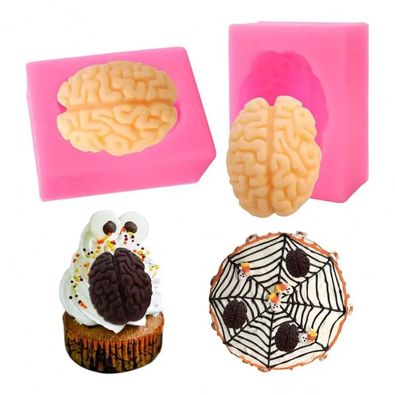 3D cervello umano stampo in Silicone stampo in Silicone fai da te budino fondente gelatina caramelle cioccolato Dessert torta decorazione strumento di cottura