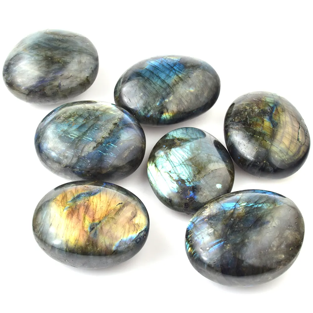 Campioni minerali di cristallo di quarzo naturale all'ingrosso Energy Crystal Healing Labradorite Palm Stone