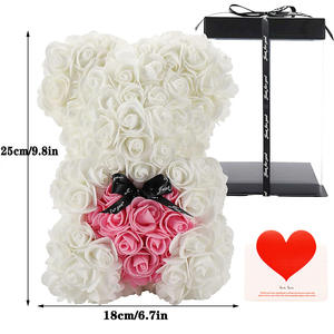 Hecha a mano 25cm flor eterna Rosa oso diosa caja de regalo de PVC espuma fresca flor oso para el etiquetado transfronterizo para el Día de San Valentín - Product Image 2