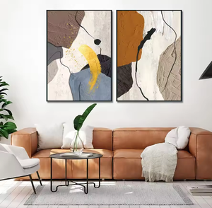 Peinture à l'huile géométrique abstraite moderne Art Factory sur toile, art mural <span class=keywords><strong>contemporain</strong></span>, décoration murale pour hôtel et maison, peinte à la main - Product Image 4