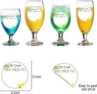 Etiquetas Adhesivas Personalizadas para Bebidas, Reutilizables, Ecológicas y Duraderas, para Vino, Cerveza, Whisky, Jugo y Otras Bebidas, Etiquetas para Copas de Boda