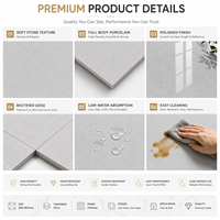 Carrelage en porcelaine poli gris pur effet marbre 800x800mm, double face, pleine masse, pour sol et mur, vente en gros usine