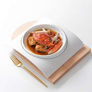 Xiangyuan <b>melamine</b> tableware <b>plates</b>, commercial hotel restaurant creative dinner <b>plates</b>, dish <b>plates</b>, irregularly shaped - Product Image 1