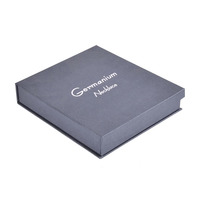 Boîte cadeau rigide grise personnalisée avec base, emballage en carton rigide argenté mat, biodégradable, écologique, fermeture magnétique noire
