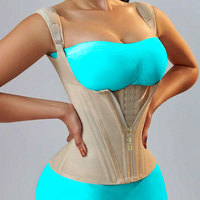 Gaine amincissante pour le corps à double couche avec armatures en acier, contrôle du ventre et sous-vêtement amincissant en latex