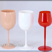 Gobelets à vin en plastique avec logo personnalisé, verres à vin réutilisables, verres à champagne élégants pour les mariages et les fêtes