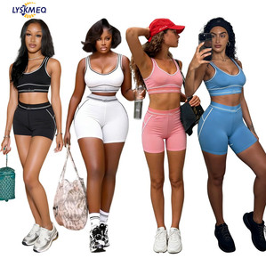 Migliori Completi Sportivi <span class=keywords><strong>Donna</strong></span> di Lusso Firmati Estate 2026: Reggiseno, Canotta e Pantaloncini per Yoga e Fitness - Set Due Pezzi - Product Image 1