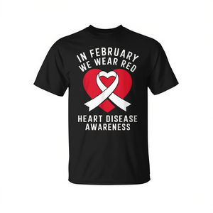 Nel febbraio indossiamo la maglietta rossa per la sensibilizzazione sulle malattie cardiache, per uomini e donne - Product Image 2