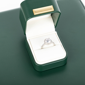 Zebopak Jewelry Collection Set Manufacturer Sage Forest Green PU Leather <b>Ring</b> Earring Necklace Display Box - Product Image 3