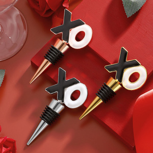 XO <b>Wine</b> Bottle <b>Stopper</b> Gold Silver Rose Gold Zinc Alloy Sealing <b>Wine</b> <b>Stoppers</b> For Valentine's Day Gift - Product Image 2