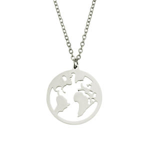 Colliers <span class=keywords><strong>en</strong></span> acier inoxydable <span class=keywords><strong>avion</strong></span> Globe carte pendentif <span class=keywords><strong>de</strong></span> <span class=keywords><strong>voyage</strong></span> mode ras du <span class=keywords><strong>cou</strong></span> chaînes breloques homme collier <span class=keywords><strong>pour</strong></span> femmes bijoux cadeau - Product Image 2