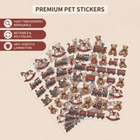 Kit d'autocollants 3D personnalisés DIY Scène de musée rétro Jouet anti-stress en PET avec carte de scène en carton de 350g