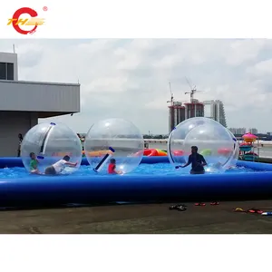 Peralatan bermain air kolam bola tiup bola zorb pit untuk aqua bumper mobil permainan olahraga