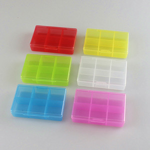 Transparent Clamshell 6 Grids Pill Storage Box Portable Advertising Promotional Plastic Storage Box